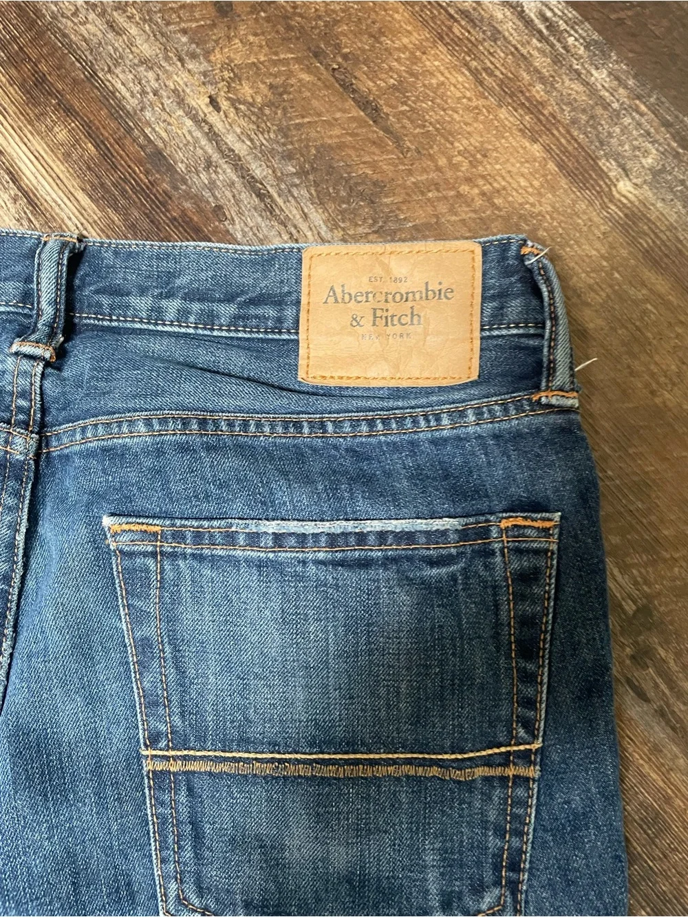 Abercrombie & Fitch Men's Dark Blue Straight Jeans